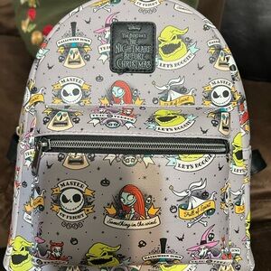 Loungefly Nightmare Before Christmas Kids Backpack - Gray, Yellow, Red